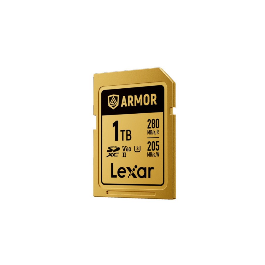 34204-LEXAR 1TB PROFESSIONAL ARMOR GOLD SDXC UHS-II CARDS,  UP TO 280MB/S READ 210MB/S WRITE C10 V60 U3,STAINLESS STEEL