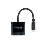 34378-Nanocable Conversor USB-C a VGA, USB-C/M-VGA/H, Negro, 10 cm