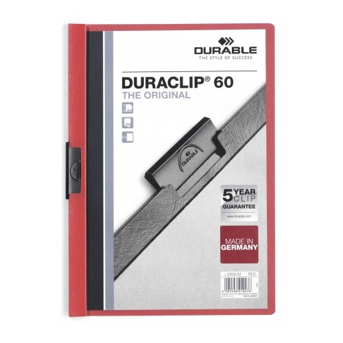 3439-DOSSIER CON CLIP 60 H A4 ROJO DURABLE 2209-03