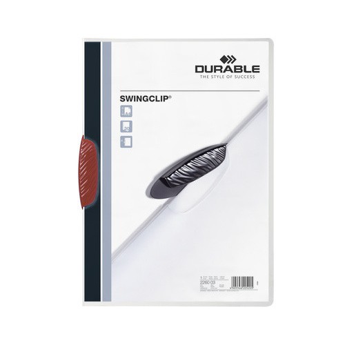 3445-DOSSIER CON CLIP SWINGCLIP 30 H A4 ROJO DURABLE 2260-03