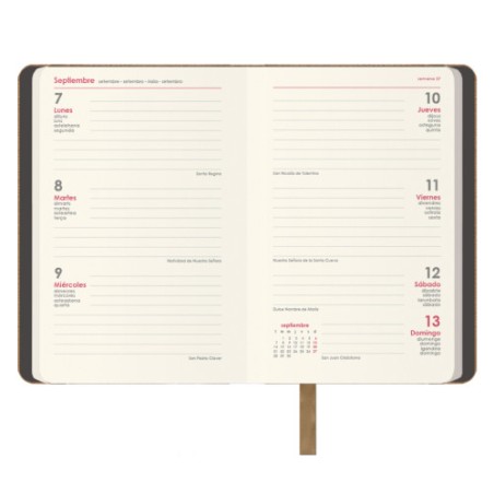 34590-AGENDA 2026 MANHATAN SEMANA VISTA BOLSILLO 8,5 X 13 CM. COLOR CAMEL DOHE 12872 - 26