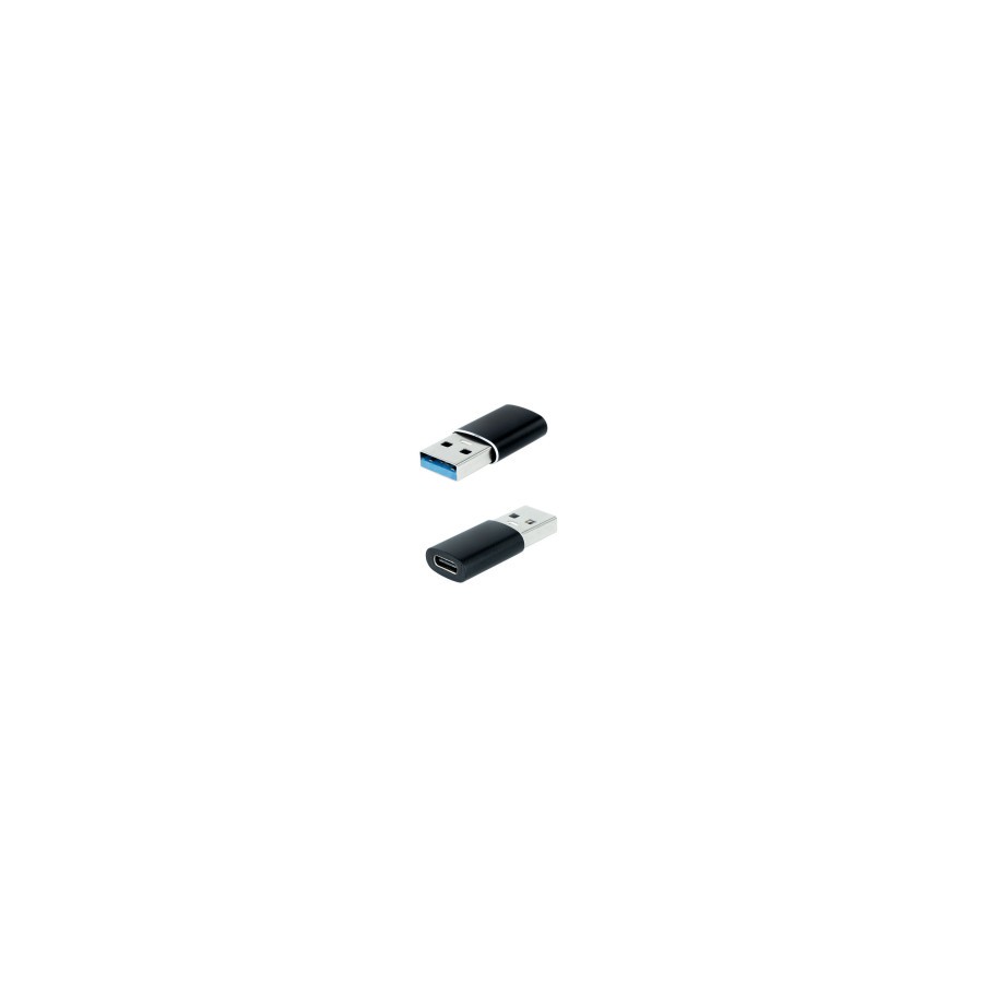 34693-Nanocable Adaptador USB-A 3.1 a USB-C, USB-A/M-USB-C/H, Negro
