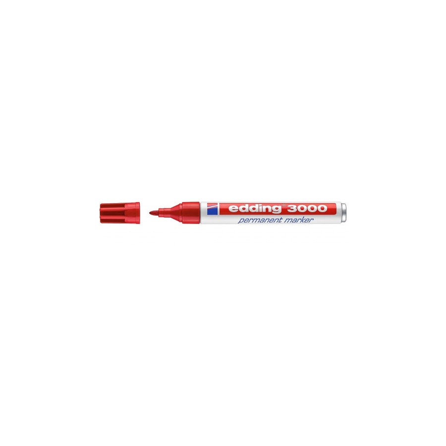 3471-MARCADOR PERMANENTE PUNTA REDONDA 1.5-3MM 3000 ROJO EDDING 3000-02