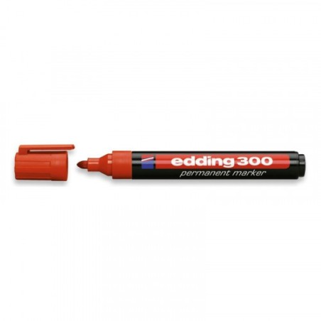 3473-MARCADOR PERMANENTE PUNTA REDONDA 1.5-3MM 300 ROJO EDDING 300-02