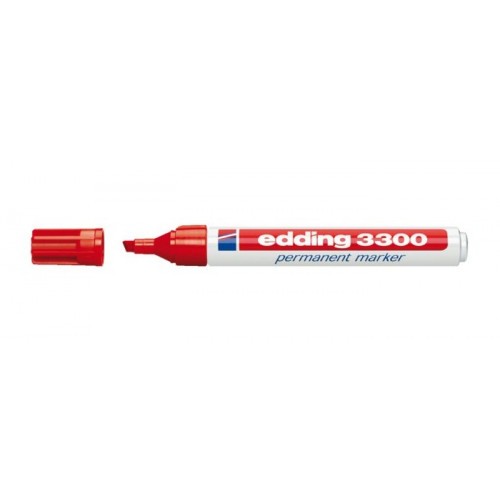 3478-MARCADOR PERMANENTE PUNTA BISELADA 1-5MM 3300 ROJO EDDING 3300-02