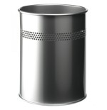 3484-PAPELERA METALICA DE 15L SEMIPERFORADA COLOR PLATA DURABLE 3300-23