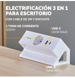 35073-REGLETA SOBREMESA 1 TOMA + USB A/C BLANCO FELLOWES 100137173