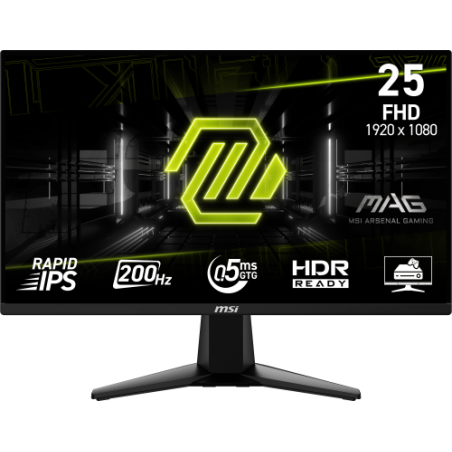 35289-MSI MONITOR MAG 255F E20. 24.5". RAPID IPS FLAT. 1920x1080 . 240HZ. NEGRO