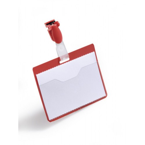 3552-CAJA DE 25 IDENTIFICADORES CON PINZA ROJO 60X90 DURABLE 8106-03