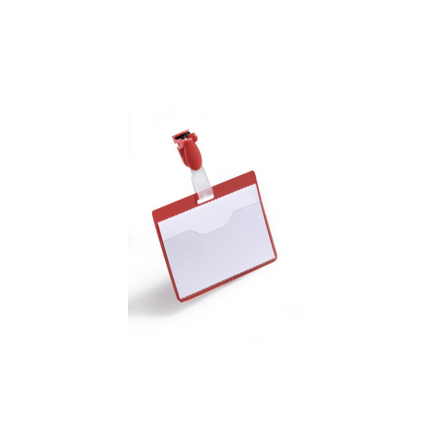 3552-CAJA DE 25 IDENTIFICADORES CON PINZA ROJO 60X90 DURABLE 8106-03