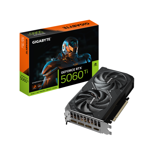 35550-GIGABYTE GeForce RTX 5060 Ti WINDFORCE MAX OC 8G Tarjeta Grafica - 8 GB GDDR7, 128 bits, PCI-E 5.0, 2587 MHz Frecu