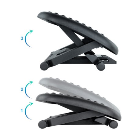 35592-TooQ Reposapies Ajustable en Altura e Inclinacion, Negro