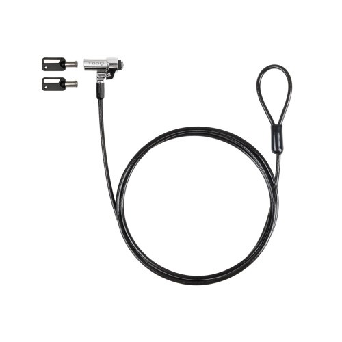 35599-TooQ Cable de Seguridad Tipo NANO con Llave para Portatiles 1.5 metros, Gris Oscuro