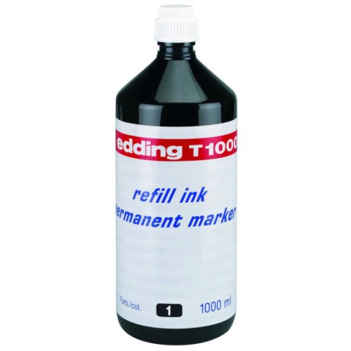 3576-FRASCO TINTA T 1000 PARA RELLENAR 1000ML NEGRO EDDING T1000-01