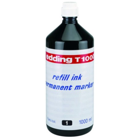 3576-FRASCO TINTA T 1000 PARA RELLENAR 1000ML NEGRO EDDING T1000-01