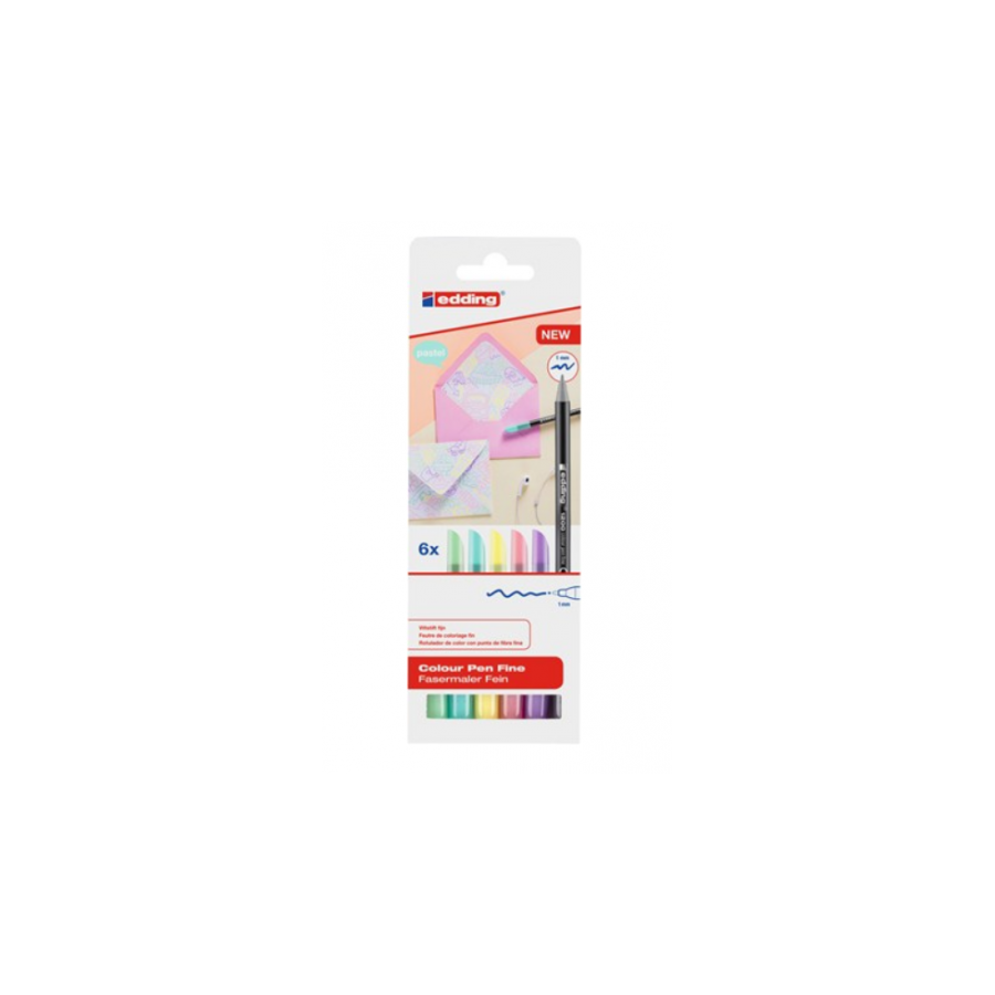 3590-PACK 6 ROTULADORES SURTIDOS 1200 PASTEL EDDING 1200-6-S pastel