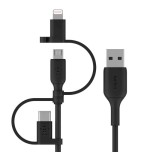 35955-Belkin BOOST CHARGE cable USB 1 m USB A USB C/Micro-USB B/Lightning Negro