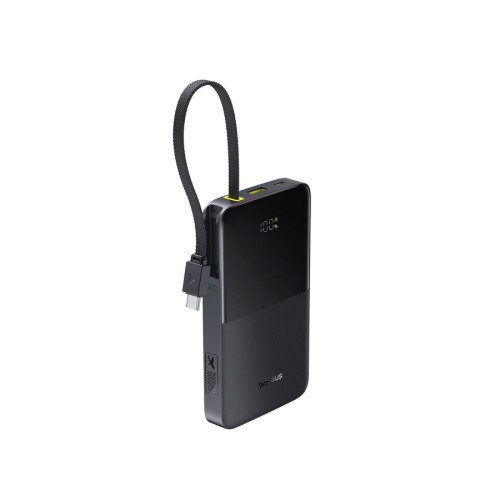 36011-OS-BASEUS ENERFILL FC51 BIPOW2 PRO DIGITAL DISPLAY POWER BANK WITH BUILT-IN CABLE 10000MAH 22.5W COSMIC BLACK