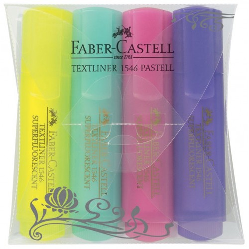 3602-ESTUCHE 4 MARCADORES FLUOR TEXTLINER SURTIDO PASTEL FABER CASTELL 154610