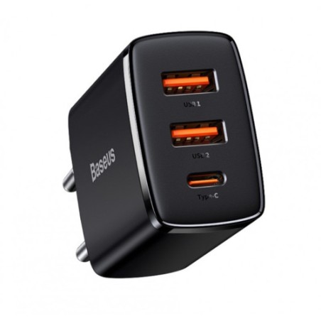 36038-BASEUS COMPACT QUICK CHARGER 2U+C 30W EU BLACK