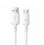 36041-OS-BASEUS SILKY FAST CHARGING DATA CABLE USB-A TO USB-C 3A 2M MOON WHITE