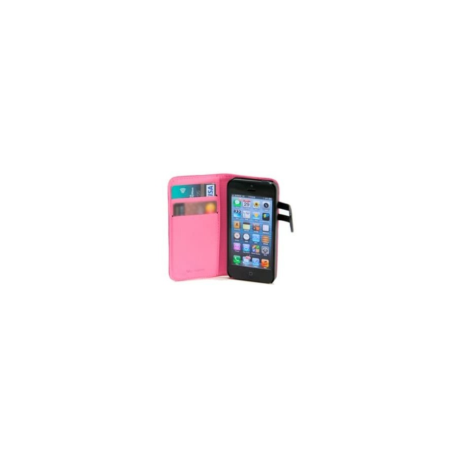 36058-FUNDA WAZZABEE PARA IPHONE 5 POLIPIEL, MARCO INTERIOR PLASTICO, CIERRE MAGNETICO, ROSA (WB-M30WP-PK)
