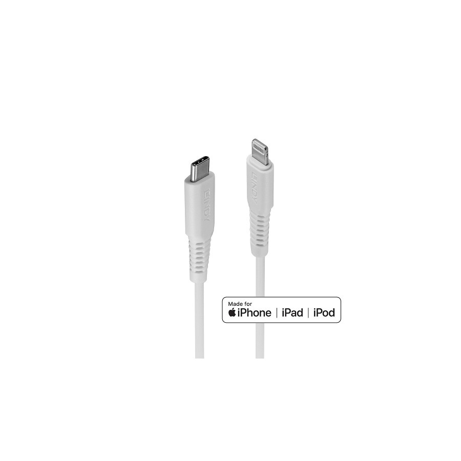 36249-Lindy 31315 cable de conector Lightning 0,5 m Blanco