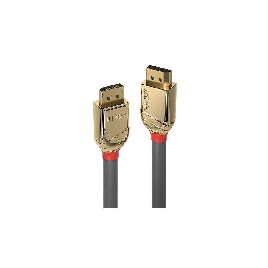 36331-Lindy 36290 cable DisplayPort 0,5 m Oro, Gris