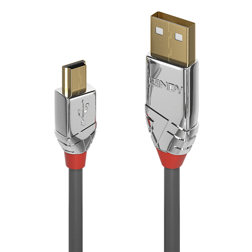 36445-Lindy 36630 cable USB USB 2.0 0,5 m USB A Mini-USB B Gris
