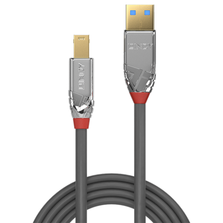 36482-Lindy 36661 cable USB USB 3.2 Gen 1 (3.1 Gen 1) 1 m USB A USB B Cromo, Gris