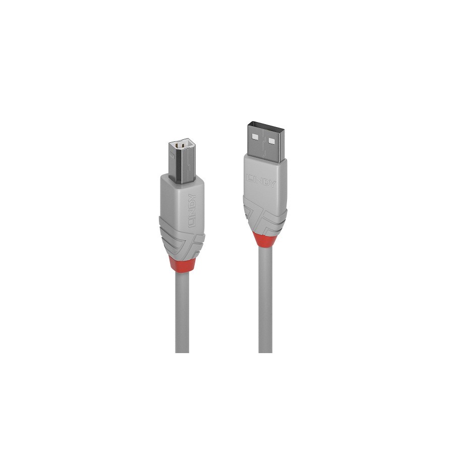 36517-Lindy 36683 cable USB USB 2.0 2 m USB A USB B Gris