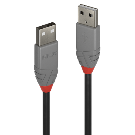 36527-Lindy 36692 cable USB USB 2.0 1 m USB A Negro, Gris