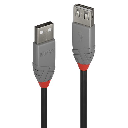 36537-Lindy 36701 cable USB USB 2.0 0,5 m USB A Negro, Gris