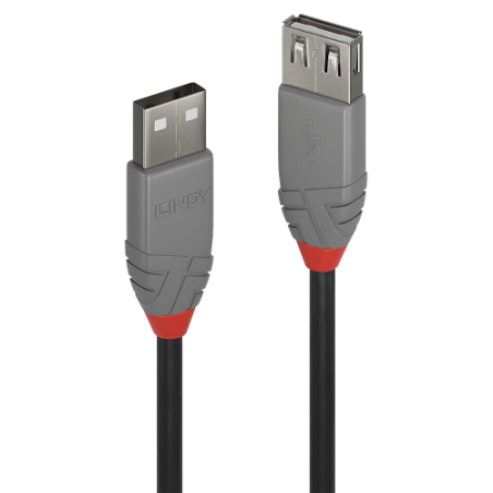 36539-Lindy 36702 cable USB USB 2.0 1 m USB A Negro, Gris
