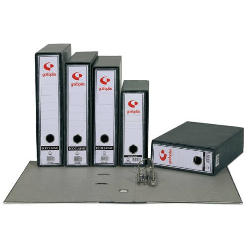 3657-ARCHIVADOR JASPEADO ECOCLASSIC NEGRO 1/4 APAISADO LOMO ANCHO 282X210X75 GRAFOPLAS 7159000