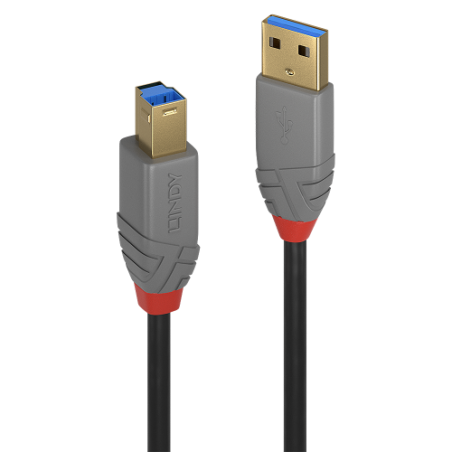 36583-Lindy 36740 cable USB USB 3.2 Gen 1 (3.1 Gen 1) 0,5 m USB A USB B Negro