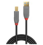 36588-Lindy 36742 cable USB USB 3.2 Gen 1 (3.1 Gen 1) 2 m USB A USB B Negro, Gris