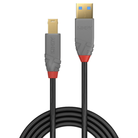 36592-Lindy 36744 cable USB USB 3.2 Gen 1 (3.1 Gen 1) 5 m USB A USB B Negro