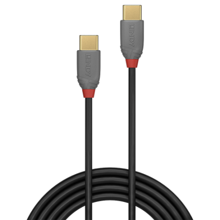 36634-Lindy 36872 cable USB USB 2.0 2 m USB C Negro, Gris