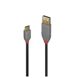 36637-Lindy 36885 cable USB USB 2.0 0,5 m USB A USB C Negro, Gris