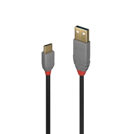 36641-Lindy 36887 cable USB USB 2.0 2 m USB A USB C Negro, Gris