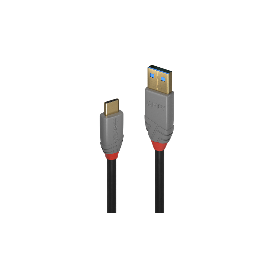 36667-Lindy 36910 cable USB 0,5 m USB C USB A Negro, Gris
