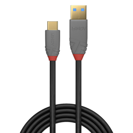 36672-Lindy 36912 cable USB USB 3.2 Gen 2 (3.1 Gen 2) 1,5 m USB C USB A Negro, Gris