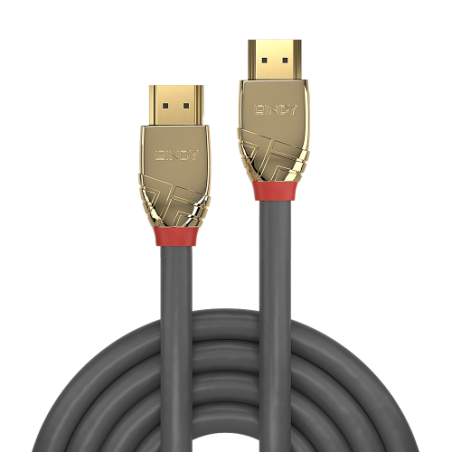 36780-Lindy 37864 cable HDMI 5 m HDMI tipo A (Estandar) Oro, Gris
