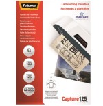 369-PACK 100 BOLSAS PLASTIFICACION 125 MICRAS A4 216X303 FELLOWES 5307407