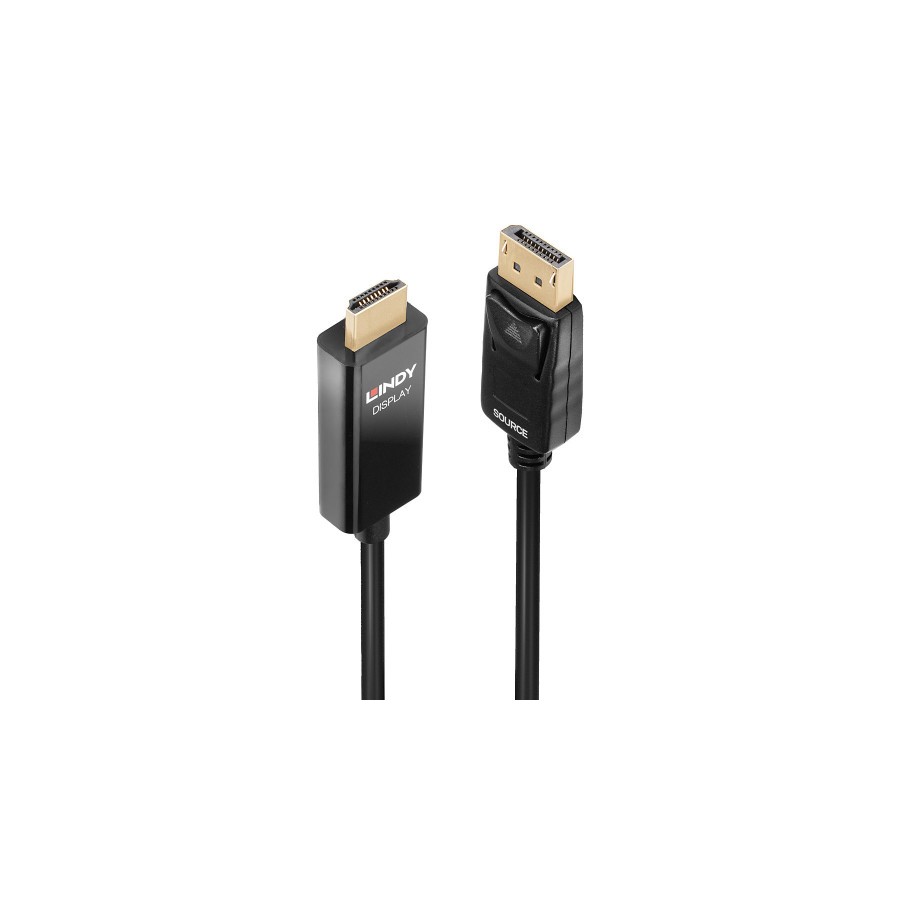 36902-Lindy 40927 adaptador de cable de video 3 m DisplayPort HDMI tipo A (Estandar) Negro