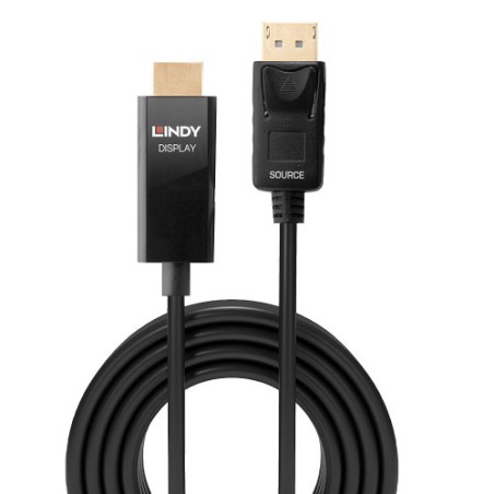 36905-Lindy 40928 adaptador de cable de video 5 m DisplayPort HDMI tipo A (Estandar) Negro