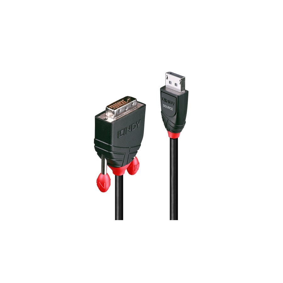 36940-Lindy 41493 adaptador de cable de video 5 m DVI-D DisplayPort Negro
