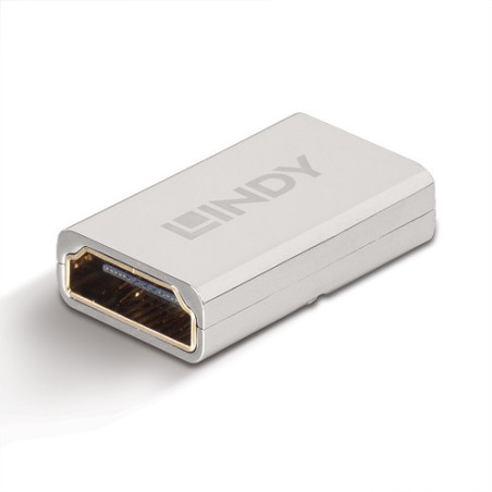 36946-Lindy 41511 cambiador de genero para cable HDMI 2.1 Plata