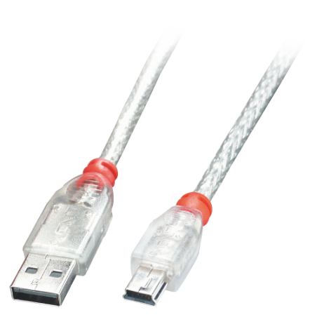 36975-Lindy 41782 cable USB USB 2.0 1 m USB A Mini-USB B Transparente
